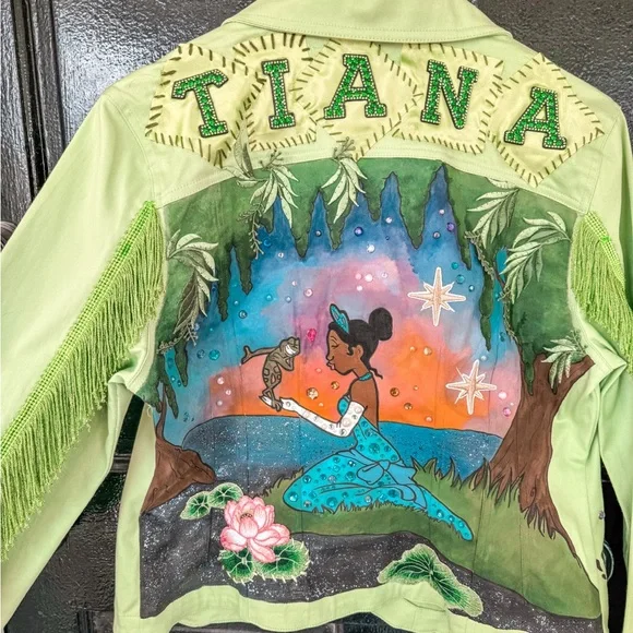 Custom Disney The Princess and the Frog Denim Jacket - Picture 1 of 10